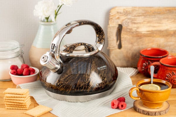 Stalowy czajnik 3.5L z automatycznym gwizdkiem, bezpieczny uchwyt, różne kolory