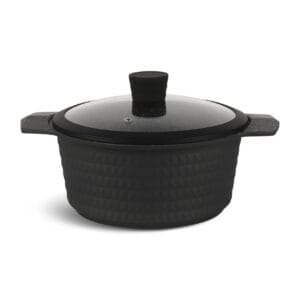 Czarny garnek 1.3L z ceramiczno-marmurkową powłoką, część zestawu Edenberg z patelnią