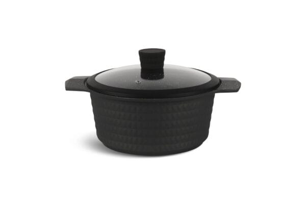 Czarny garnek 1.3L z ceramiczno-marmurkową powłoką, część zestawu Edenberg z patelnią