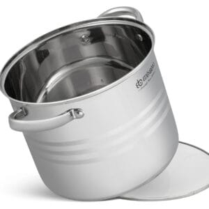 Garnek ze stali nierdzewnej 22 cm z pokrywką ze szkła hartowanego, część zestawu Edenberg EB-521