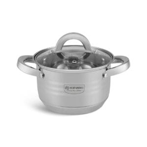 Garnek ze stali nierdzewnej o średnicy 24 cm i pojemności 6.6 l z pokrywką, część zestawu Edenberg EB-4014