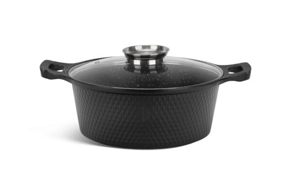 Ceramiczny garnek 24 cm z pokrywką, część zestawu garnków na indukcję Edenberg