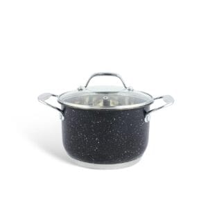 Garnek 24 cm ze stali nierdzewnej z marmurkową powłoką nieprzywierającą, część zestawu Edenberg EB-4044