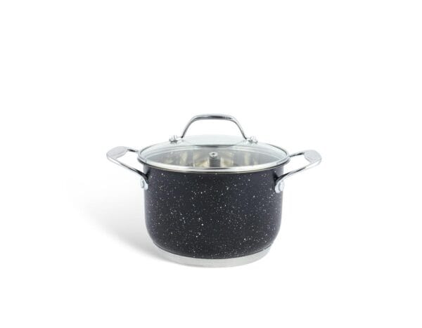 Garnek 24 cm ze stali nierdzewnej z marmurkową powłoką nieprzywierającą, część zestawu Edenberg EB-4044