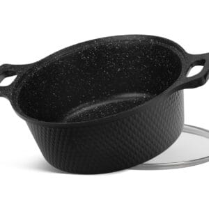 Garnek 3.8L z pokrywką, część zestawu garnków na indukcję Edenberg, ceramiczno-granitowy