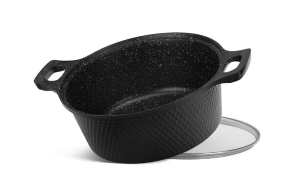 Garnek 3.8L z pokrywką, część zestawu garnków na indukcję Edenberg, ceramiczno-granitowy