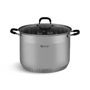 Garnek ze stali nierdzewnej 30 cm z pokrywką i uchwytami silikonowymi, część zestawu Edenberg EB-520