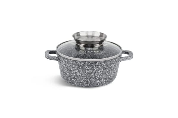 Garnek ceramiczno-granitowy 3,5 l z pokrywką ze szkła hartowanego, część zestawu na indukcję Edenberg