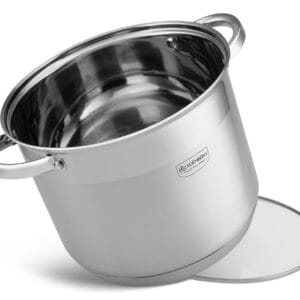 Garnek ze stali nierdzewnej 6.6 l z szklaną pokrywką, część zestawu Edenberg 16-28 cm
