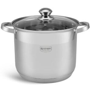 Garnek ze stali nierdzewnej 6.6 l z szklaną pokrywką, część zestawu Edenberg 16-28 cm