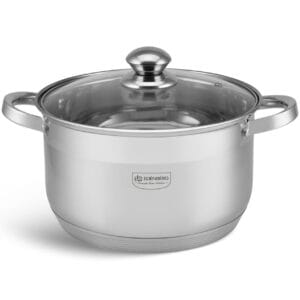 Garnek ze stali nierdzewnej 6.6 l z szklaną pokrywką, część zestawu Edenberg 16-28 cm