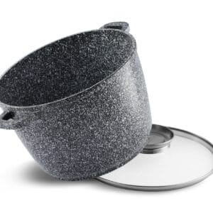 Garnek z granitową powłoką, pojemność 6,2 l, średnica 24 cm, z szklaną pokrywką - część zestawu Edenberg