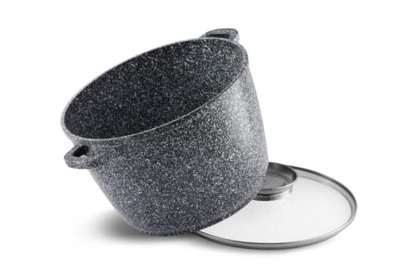 Garnek z granitową powłoką, pojemność 6,2 l, średnica 24 cm, z szklaną pokrywką - część zestawu Edenberg