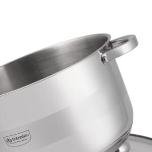 Wysoki garnek 9.5l ze stali nierdzewnej z hartowaną szklaną pokrywką i uchwytami