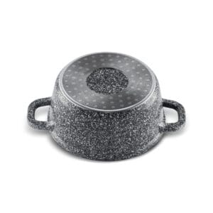Okrągły garnek aluminiowy 1.3l z ceramiką granitową i szklaną pokrywką, marka Edenberg