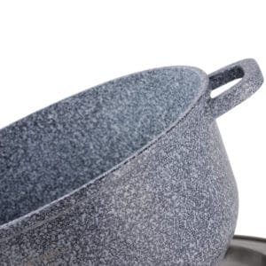 Okrągły garnek aluminiowy 3.3l z ceramiczno-granitową powłoką i pokrywką, seria Edenberg EB-8018