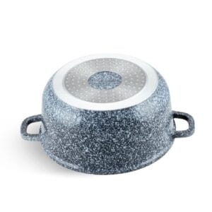 Garnek aluminiowy z pokrywką 6.8L, powłoka granitowa, średnica 28 cm, uchwyty
