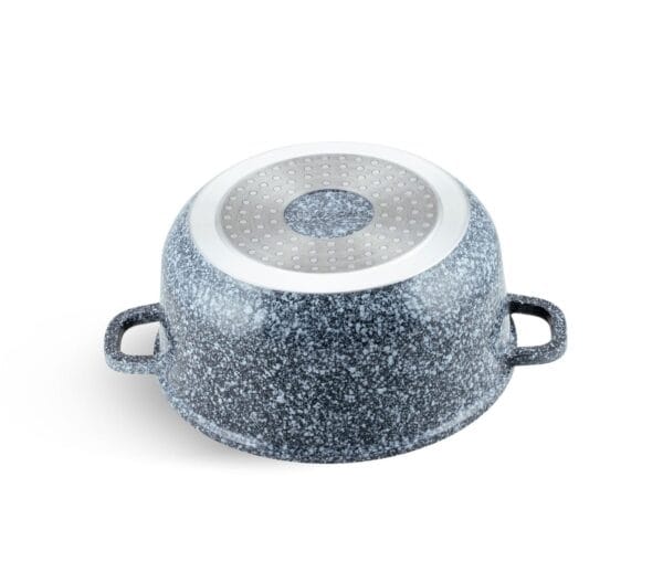Garnek aluminiowy z pokrywką 6.8L, powłoka granitowa, średnica 28 cm, uchwyty