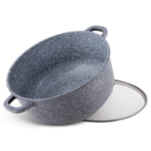 Garnek aluminiowy 3.3 litra z ceramiczno-granitową powłoką i szklaną pokrywką, seria Edenberg EB-8018