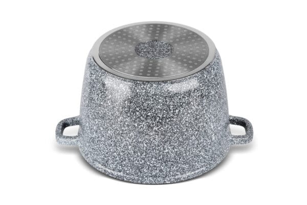 Garnek aluminiowy 4.5l z granitową powłoką i szklaną pokrywką, widok produktowy