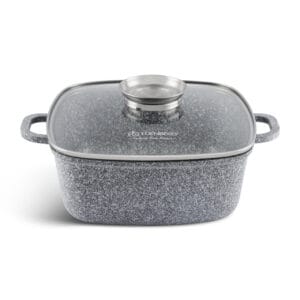 Garnek aluminiowy o pojemności 5.5 litra z pokrywką, powłoka granitowa, średnica 26 cm
