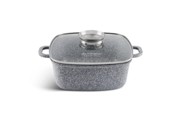Garnek aluminiowy o pojemności 5.5 litra z pokrywką, powłoka granitowa, średnica 26 cm