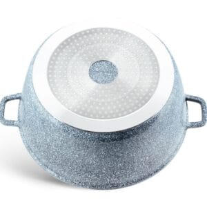 Garnek aluminiowy 6.8L z granitową powłoką i szklaną pokrywką, średnica 28 cm