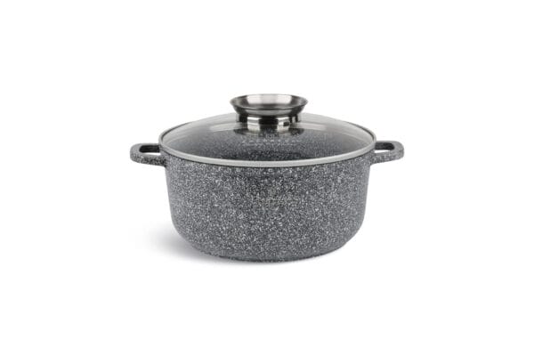 Garnek ceramiczno-granitowy 4.5l z hartowaną szklaną pokrywką, część zestawu kuchennego Edenberg