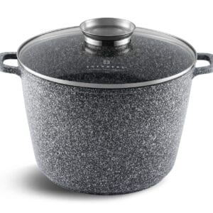 Garnek 6.2l z ceramiczno-granitową powłoką i szklaną pokrywką, część zestawu Edenberg EB-8045