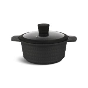 Czarny garnek 2.4L z ceramiczno-marmurkową powłoką, część zestawu garnków Edenberg z patelnią
