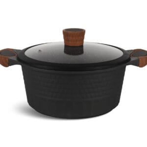 Garnek ceramiczny 3,1 l z drewnianymi uchwytami i pokrywką, część zestawu na indukcję Edenberg