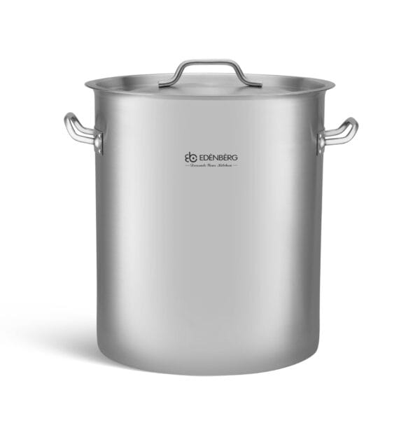 Garnek gastronomiczny nierdzewny 71.6l Edenberg wykonany z wysokiej jakości stali nierdzewnej, z pokrywką i ergonomicznymi uchwytami, idealny do gotowania dużych porcji.