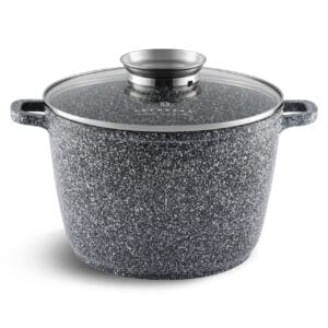 Garnek z granitową powłoką, pojemność 6.2l, średnica 24cm, z szklaną pokrywką - część zestawu Edenberg