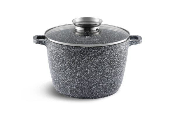 Garnek z granitową powłoką, pojemność 6.2l, średnica 24cm, z szklaną pokrywką - część zestawu Edenberg