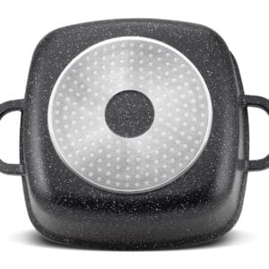Garnek aluminiowy z pokrywką 2.8l, kwadratowy, z marmurkową powłoką, marki Edenberg
