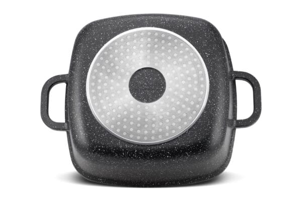 Garnek aluminiowy z pokrywką 2.8l, kwadratowy, z marmurkową powłoką, marki Edenberg