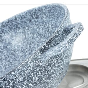Garnek 3.3 litry z powłoką granitową, kompatybilny z indukcją, średnica 28 cm, ze szklaną pokrywką