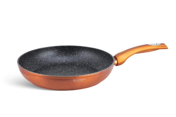 Patelnia ceramiczna 24 cm w kolorze miedzi z nieprzywierającą powłoką, część zestawu garnków z przyborami kuchennymi