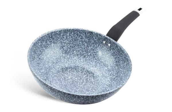 Ceramiczna patelnia WOK 28 cm z granitową powłoką nieprzywierającą i czarnym uchwytem