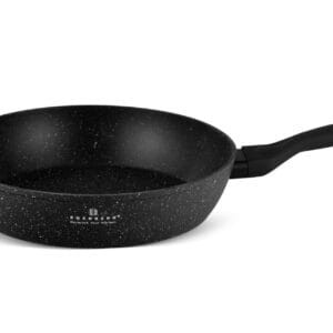 Patelnia aluminiowa 22 cm z pokrywką, czarna, nieprzywierająca powłoka, marka Edenberg