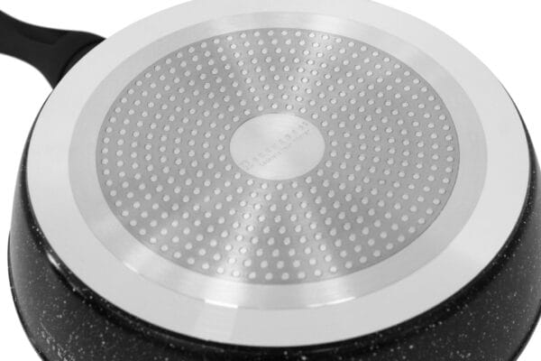 Patelnia ceramiczna 20 cm z pokrywką, marmurkowa powłoka nieprzywierająca