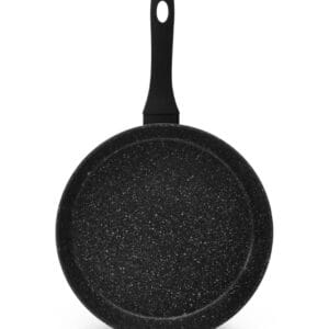 Patelnia ceramiczna 20 cm z pokrywką, marmurkowa powłoka nieprzywierająca i czarnym uchwytem