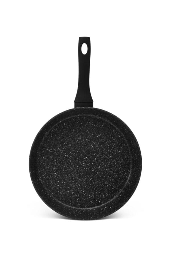 Patelnia ceramiczna 20 cm z pokrywką, marmurkowa powłoka nieprzywierająca i czarnym uchwytem