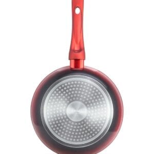 Czerwona patelnia ceramiczna 24 cm z nieprzywierającą powłoką, część zestawu garnków i patelni 6.66l