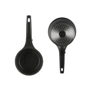 Czarna patelnia ceramiczna 24 cm z nieprzywierającą powłoką, część zestawu garnków na indukcję Edenberg