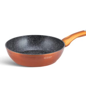 Miedziana patelnia ceramiczna 28 cm z nieprzywierającą powłoką, część zestawu garnków z przyborami kuchennymi