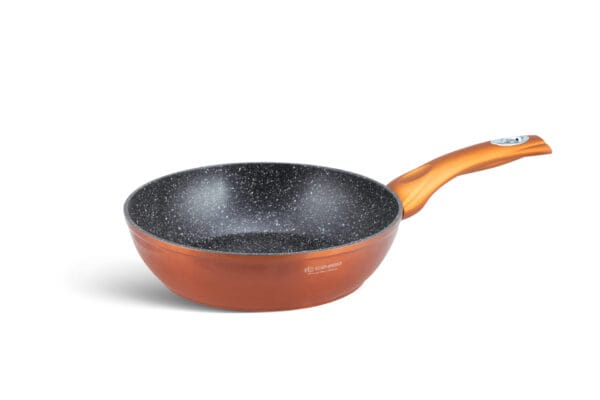Miedziana patelnia ceramiczna 28 cm z nieprzywierającą powłoką, część zestawu garnków z przyborami kuchennymi