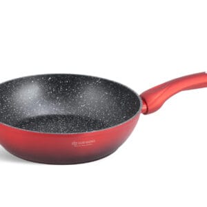 Czerwona patelnia ceramiczna 28 cm z nieprzywierającą powłoką, część zestawu garnków i patelni 6.66l