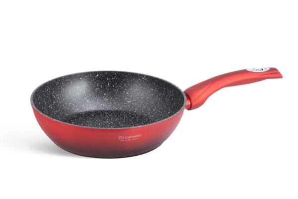 Czerwona patelnia ceramiczna 28 cm z nieprzywierającą powłoką, część zestawu garnków i patelni 6.66l