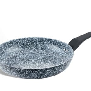 Czarna patelnia ceramiczna do smażenia o średnicy 16 cm z nieprzywierającą powłoką i plastikowym uchwytem